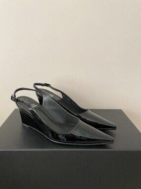 STUART WEITZMAN Patent Leather Slingback High Heels